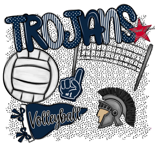 Trojans Volleyball Spirit-Navy