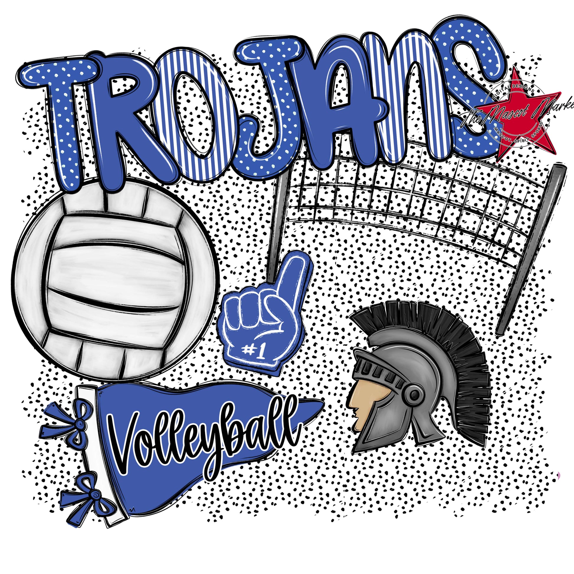 Trojans Volleyball Spirit-Off Blue