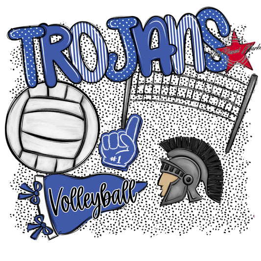 Trojans Volleyball Spirit-Off Blue