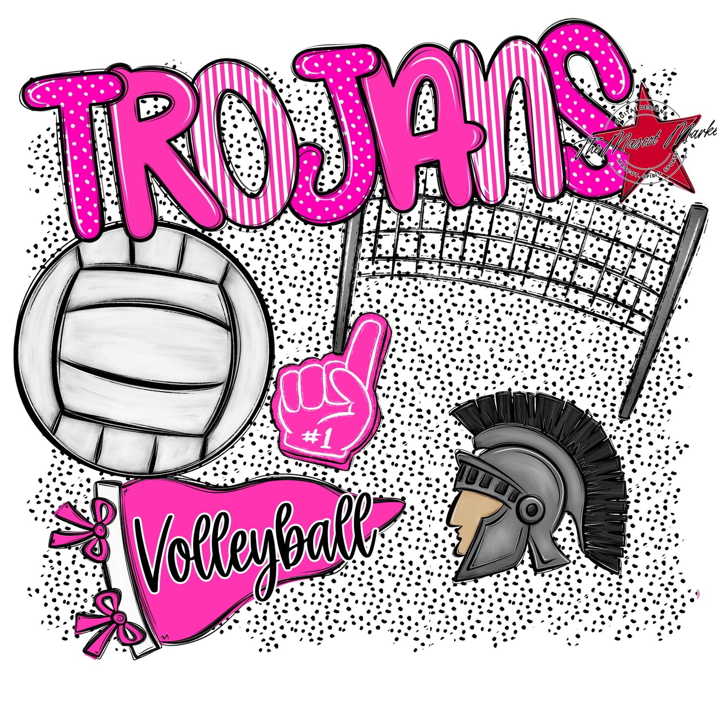 Trojans Volleyball Spirit-Pink