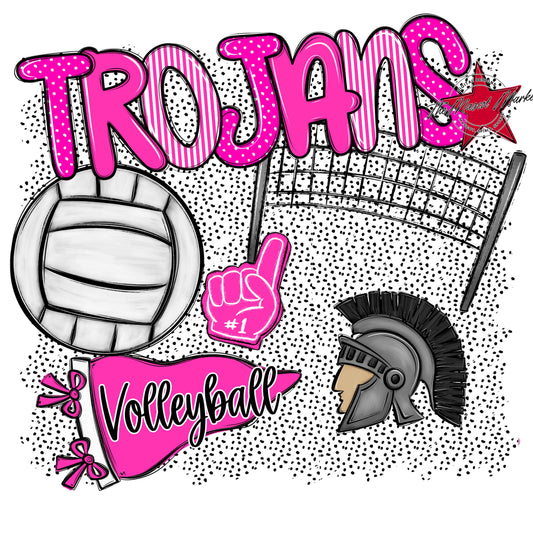 Trojans Volleyball Spirit-Pink