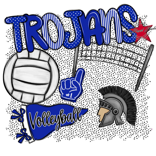 Trojans Volleyball Spirit-Royal Blue