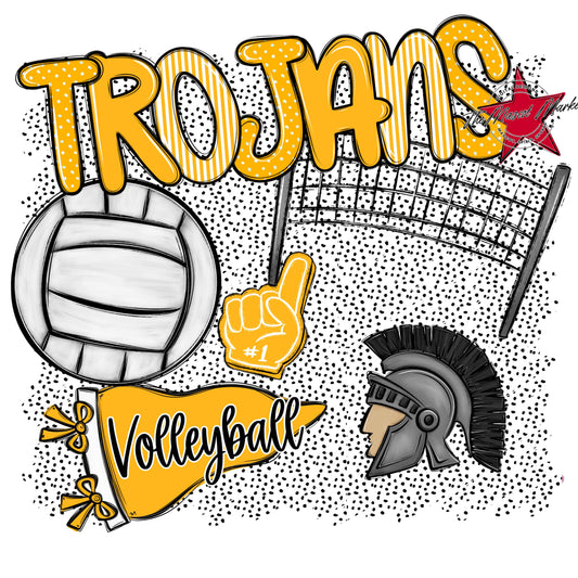 Trojans Volleyball Spirit-Yellow