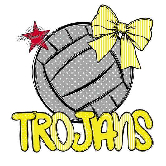Trojans Volleyball Spirit Design-Bright Yellow