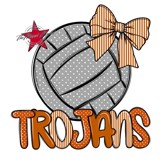 Trojans Volleyball Spirit Design-Burnt Orange