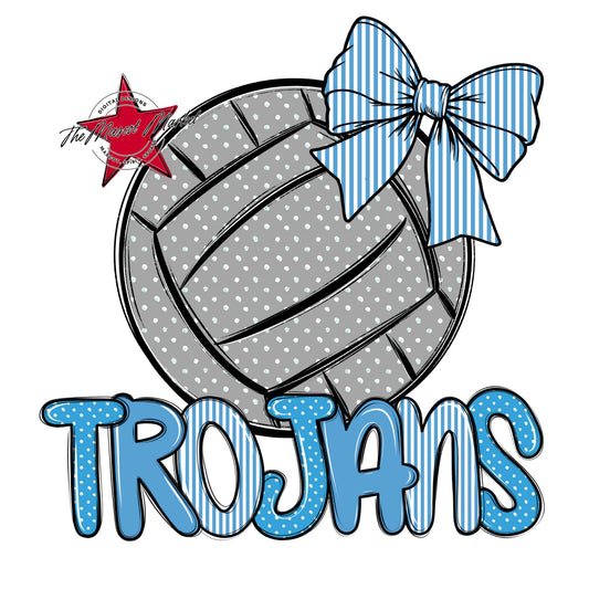 Trojans Volleyball Spirit Design-Carolina Blue