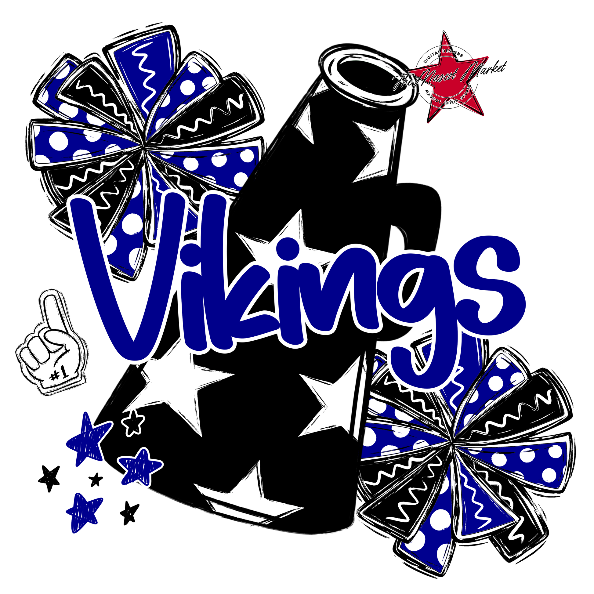 Vikings Alpha Megaphone Design-Blue