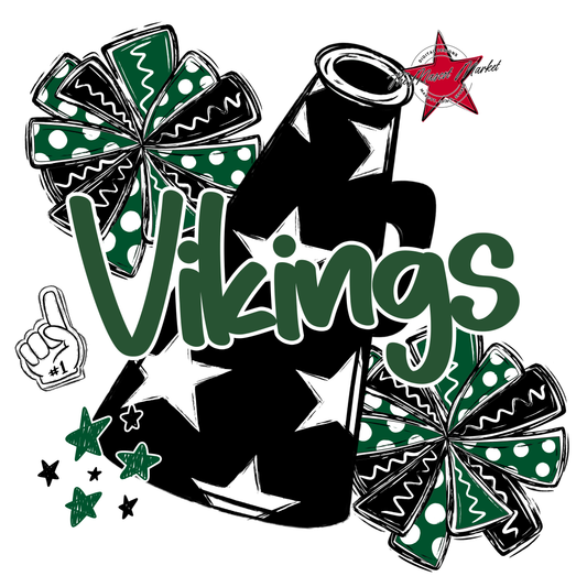 Vikings Alpha Megaphone Design-Green