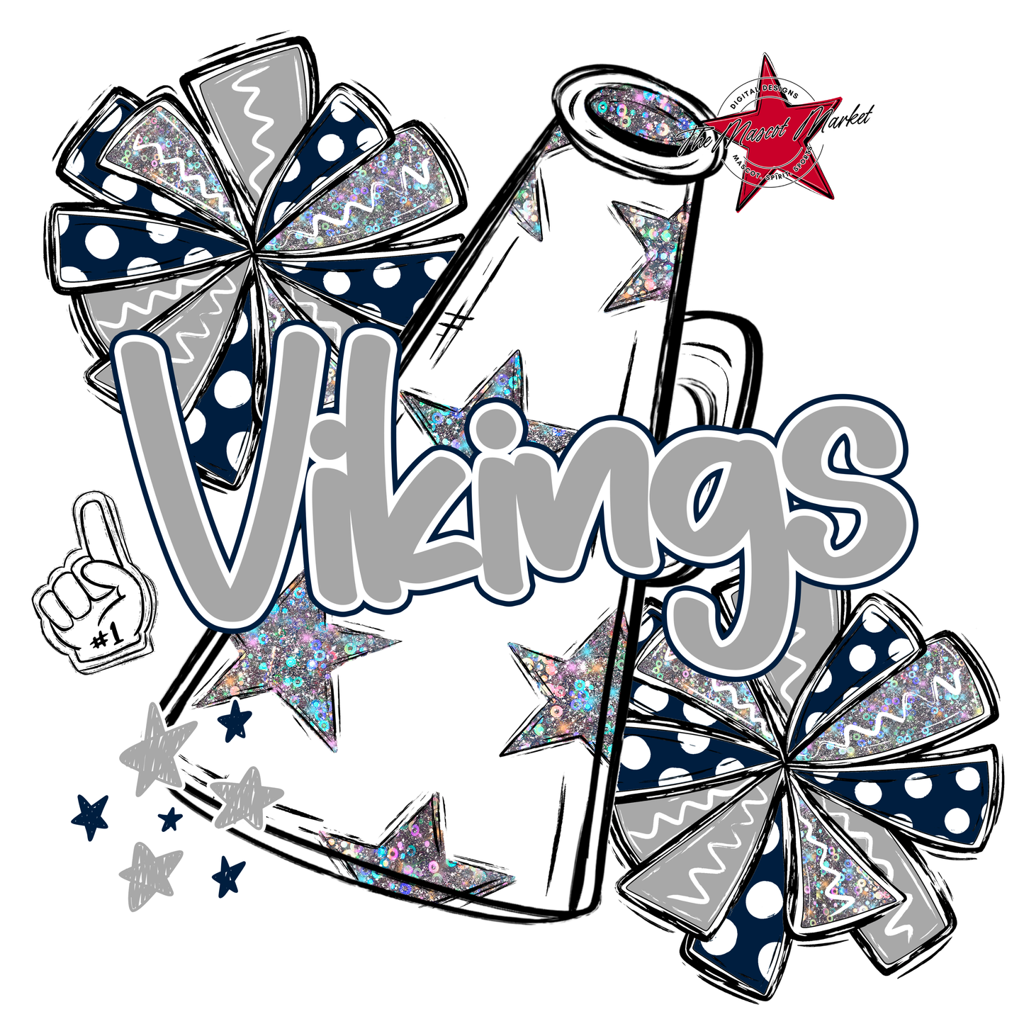 Vikings Alpha Megaphone Design-Navy-Grey