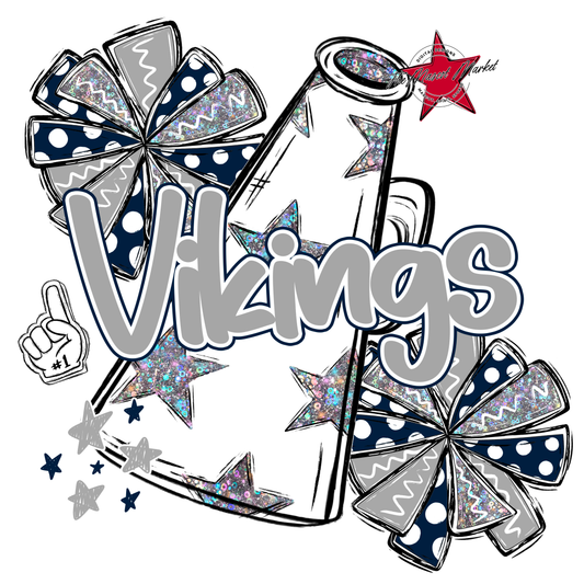 Vikings Alpha Megaphone Design-Navy-Grey