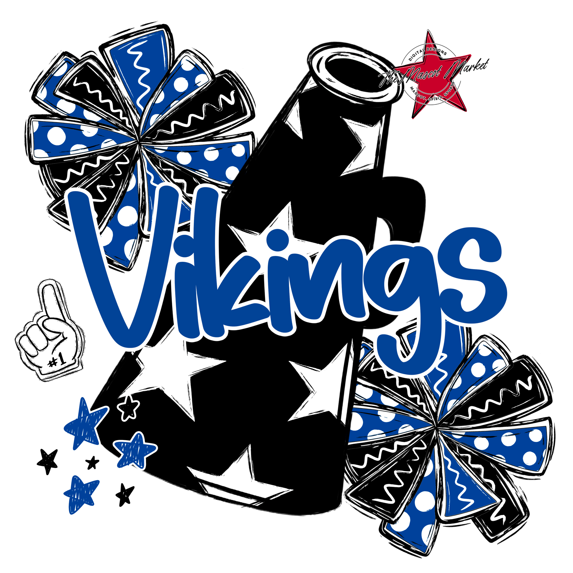 Vikings Alpha Megaphone Design-Off Blue