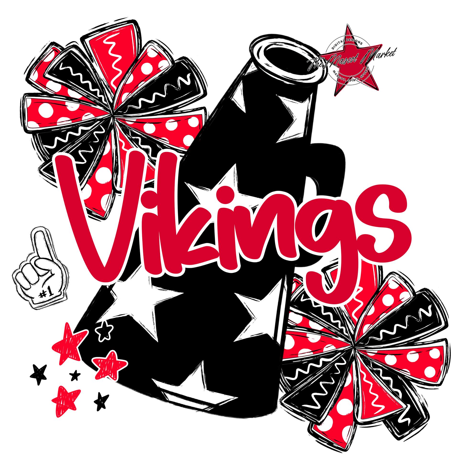 Vikings Alpha Megaphone Design-Red