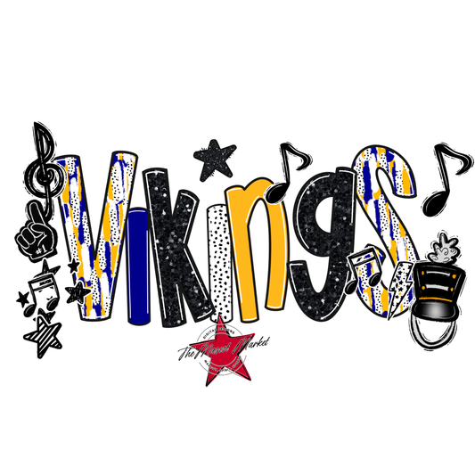 Vikings Band Scrape-Blue-Yellow