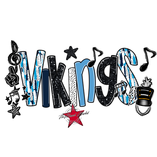 Vikings Band Scrape-Navy-Carolina Blue