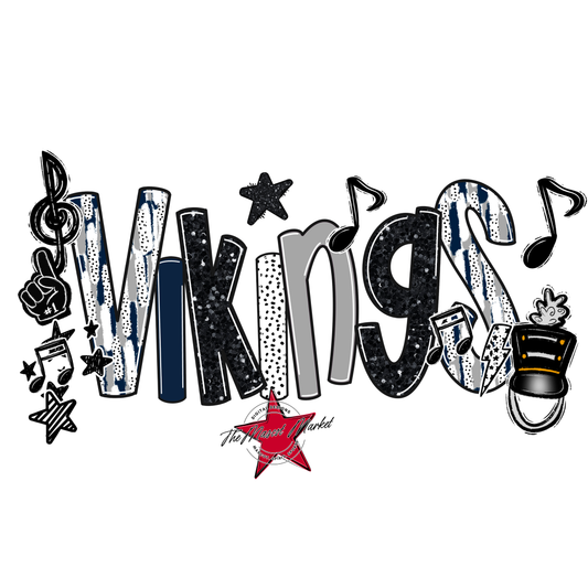 Vikings Band Scrape-Navy-Grey