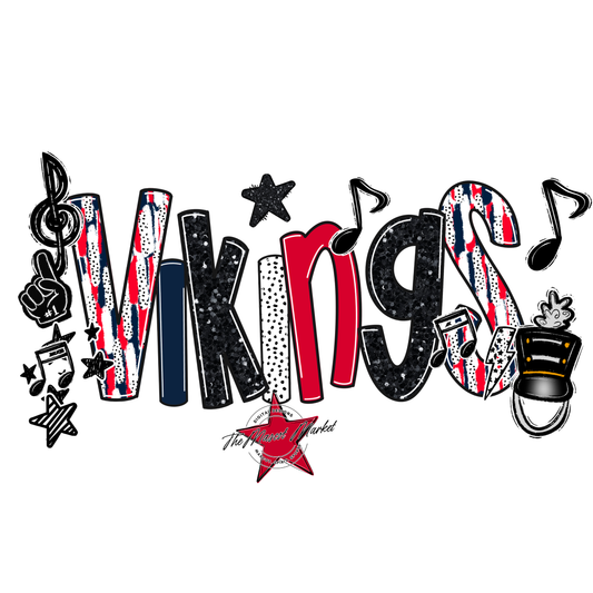 Vikings Band Scrape-Navy-Red