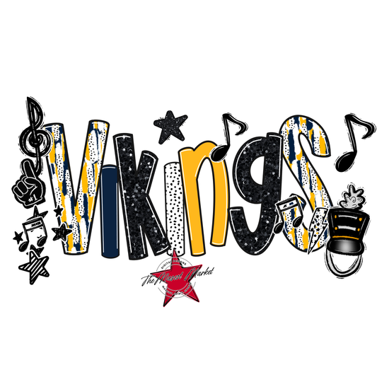 Vikings Band Scrape-Navy-Yellow