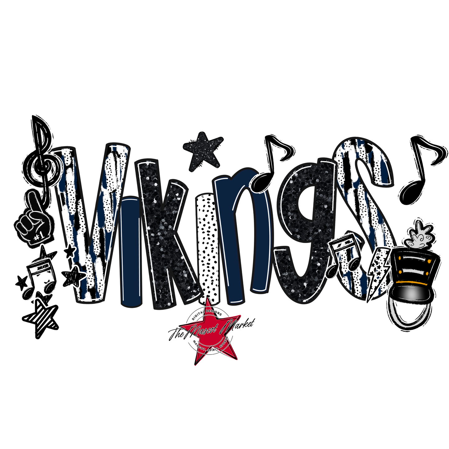 Vikings Band Scrape-Navy