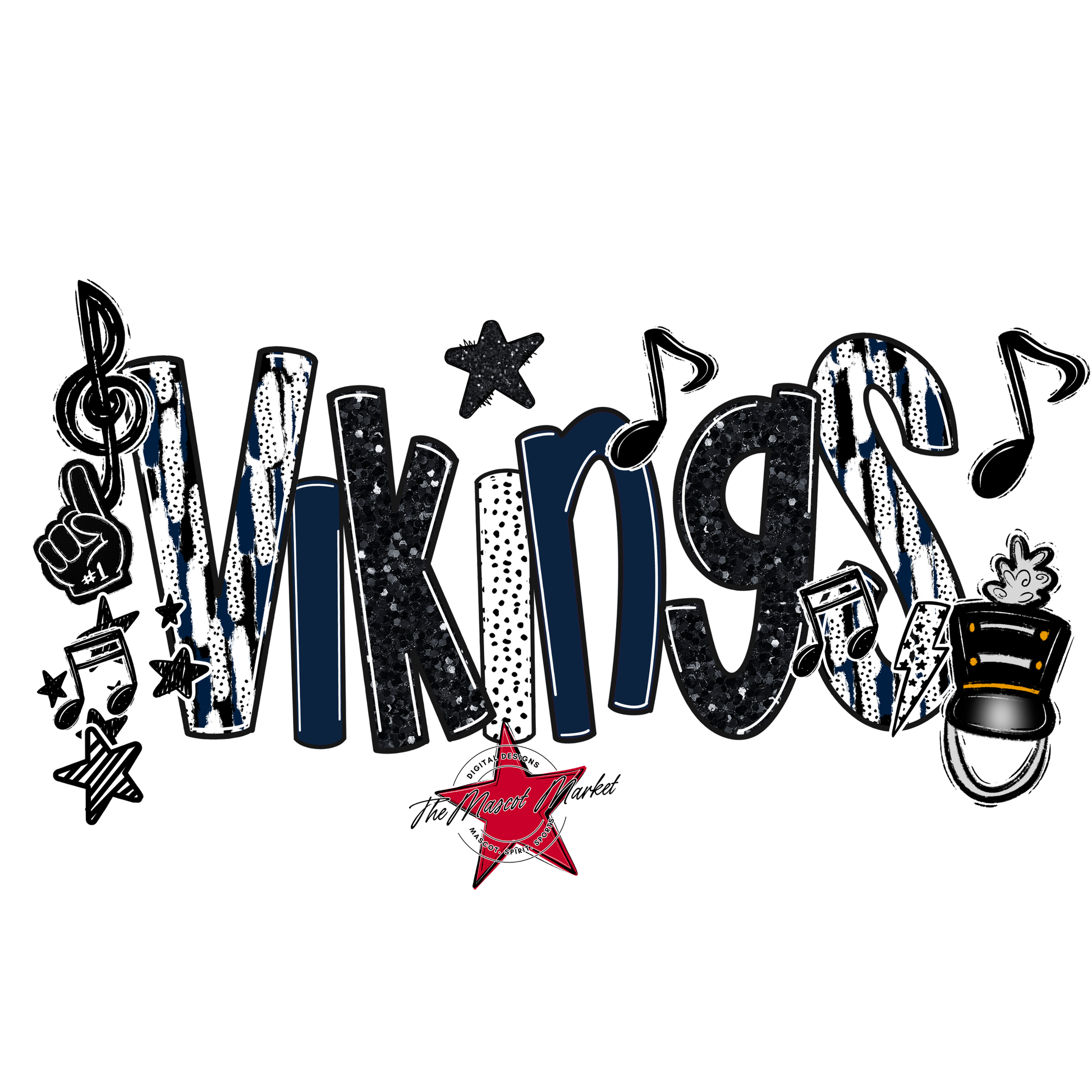 Vikings Band Scrape-Navy