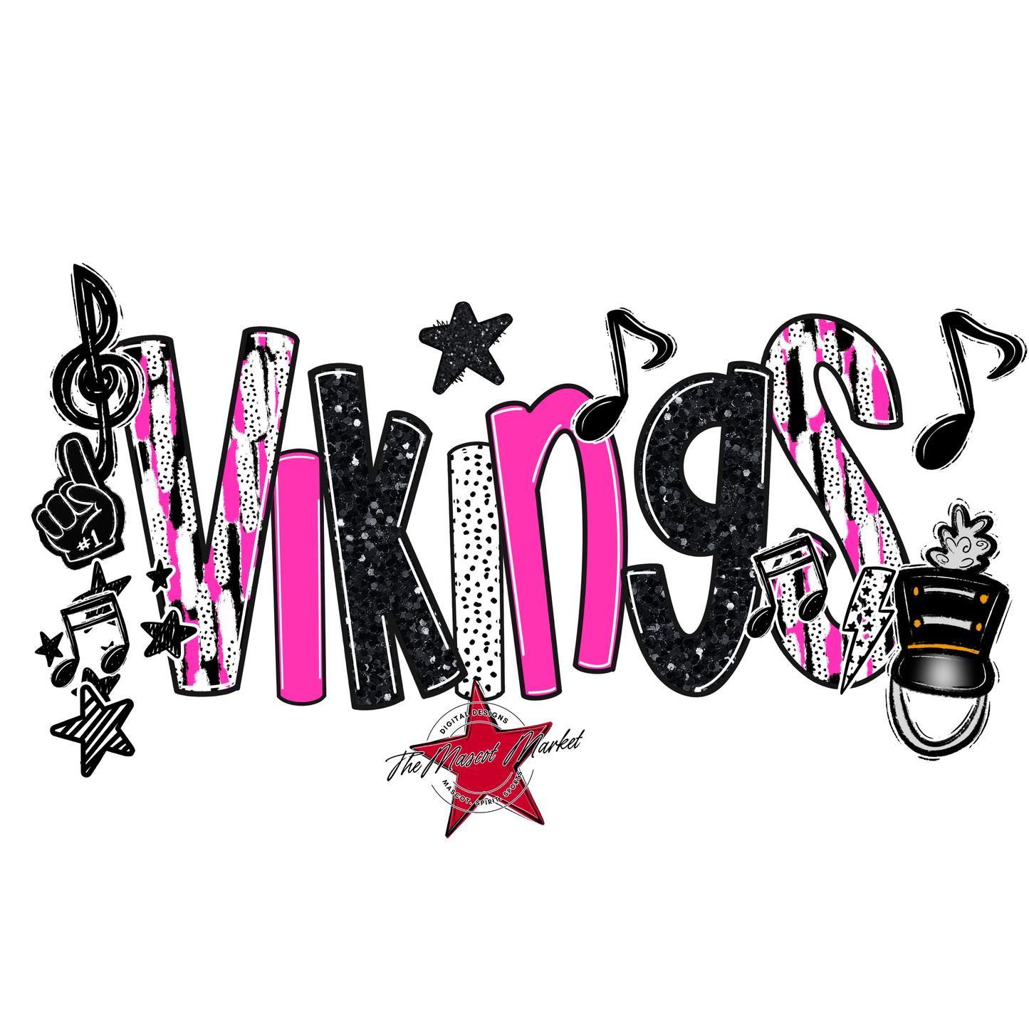 Vikings Band Scrape-Pink