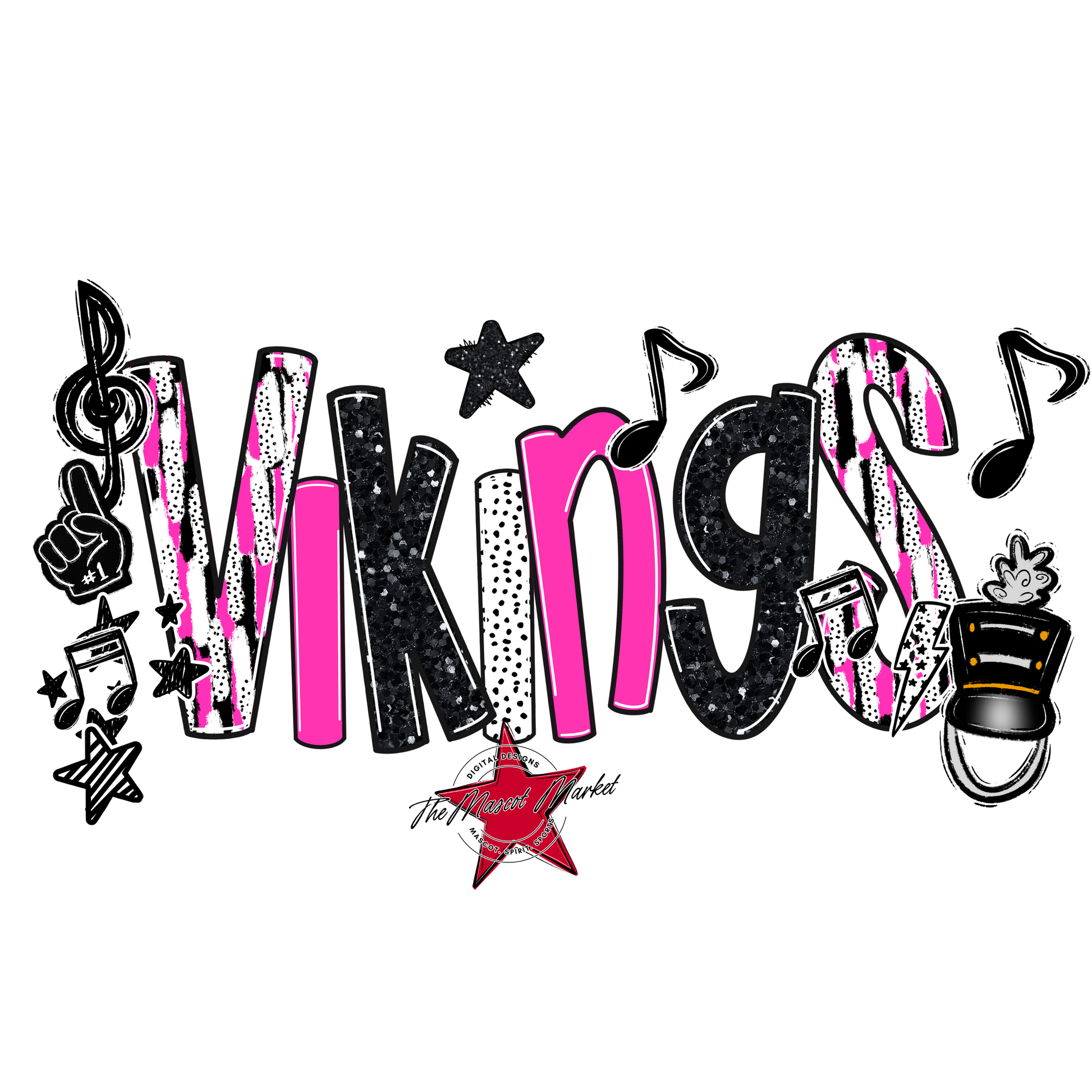 Vikings Band Scrape-Pink