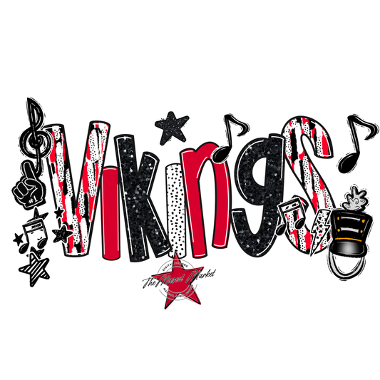 Vikings Band Scrape-Red