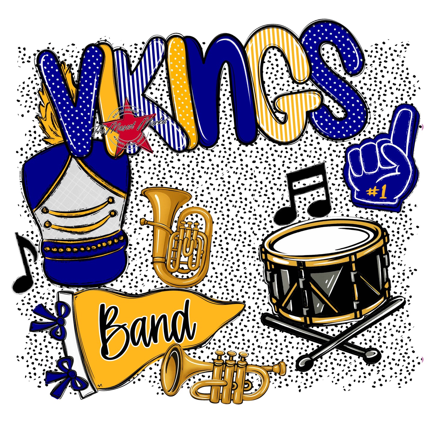 Vikings Band Spirit-Blue & Yellow