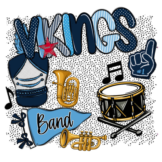 Vikings Band Spirit-Navy & Carolina Blue