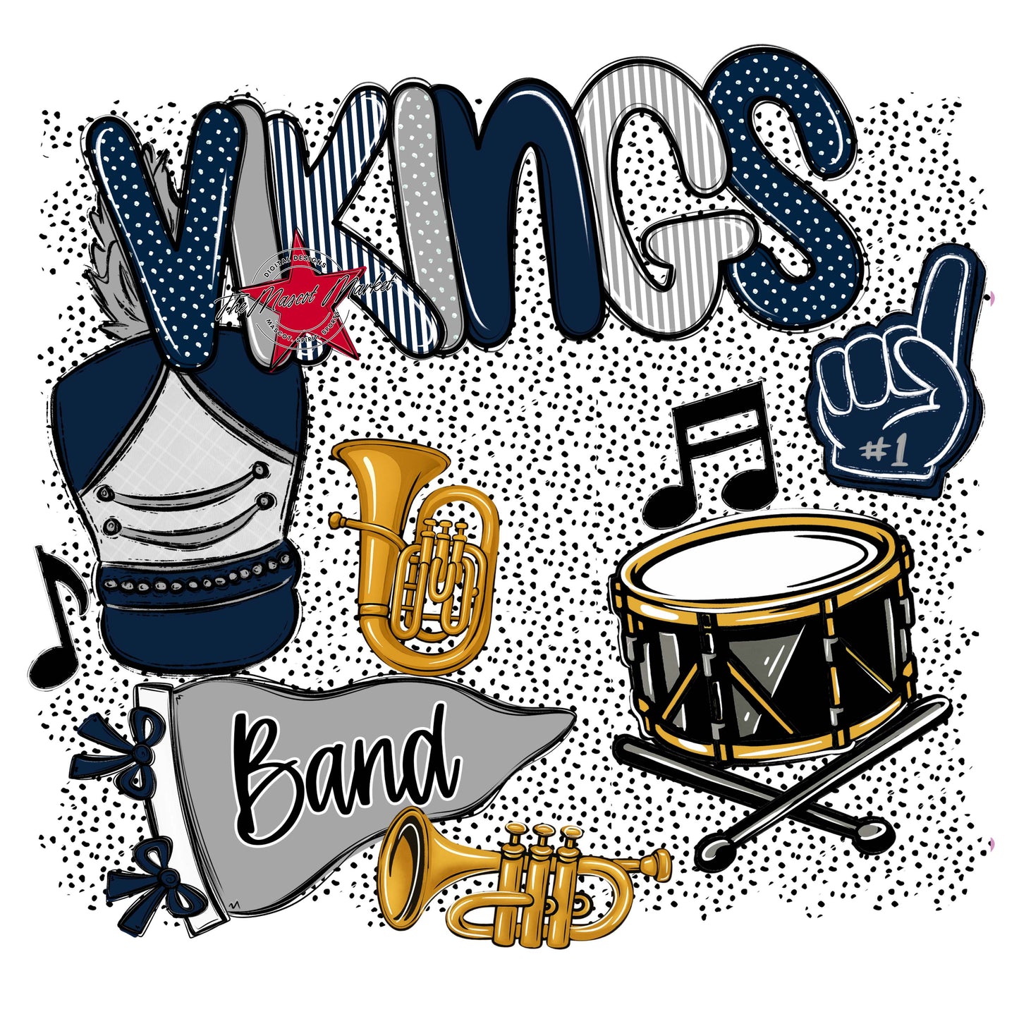 Vikings Band Spirit-Navy & Grey