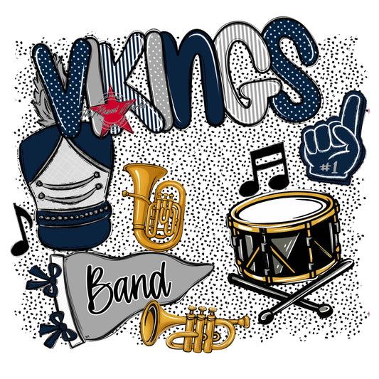 Vikings Band Spirit-Navy & Grey