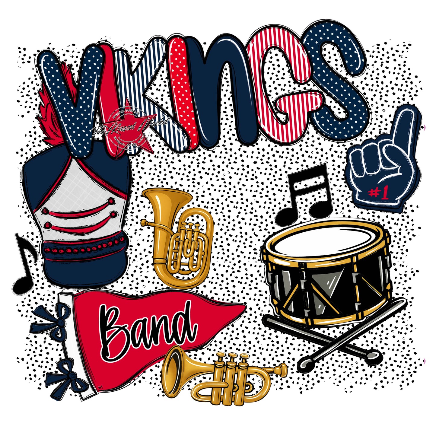 Vikings Band Spirit-Navy & Red