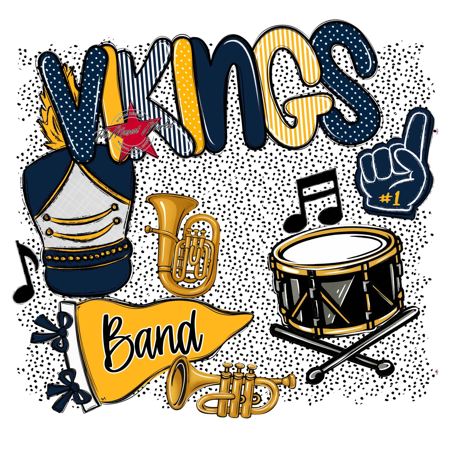 Vikings Band Spirit-Navy & Yellow