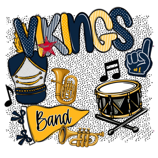 Vikings Band Spirit-Navy & Yellow