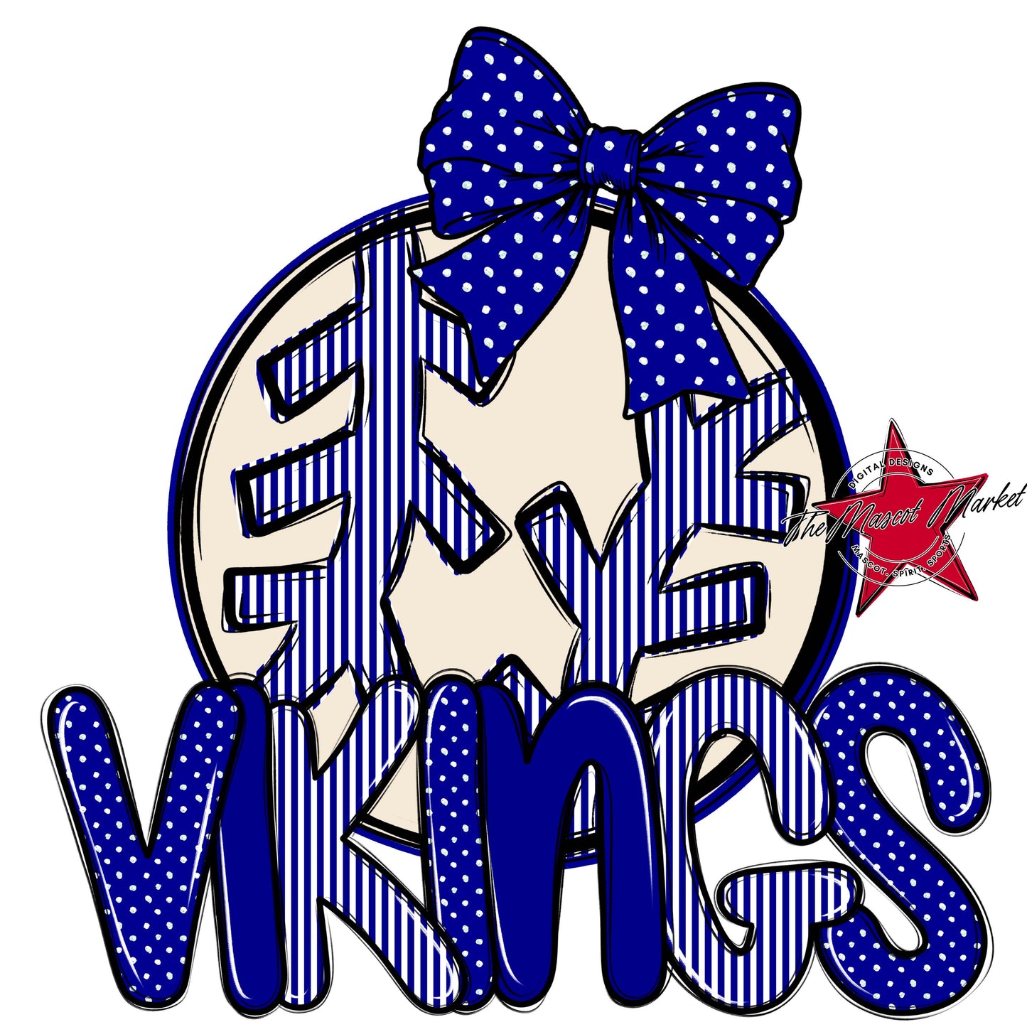 Vikings Baseball-Softball Spirit Design-Blue
