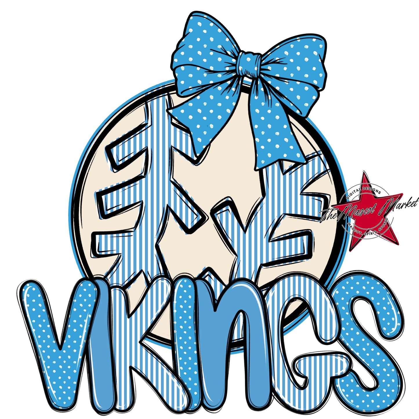 Vikings Baseball-Softball Spirit Design-Carolina Blue