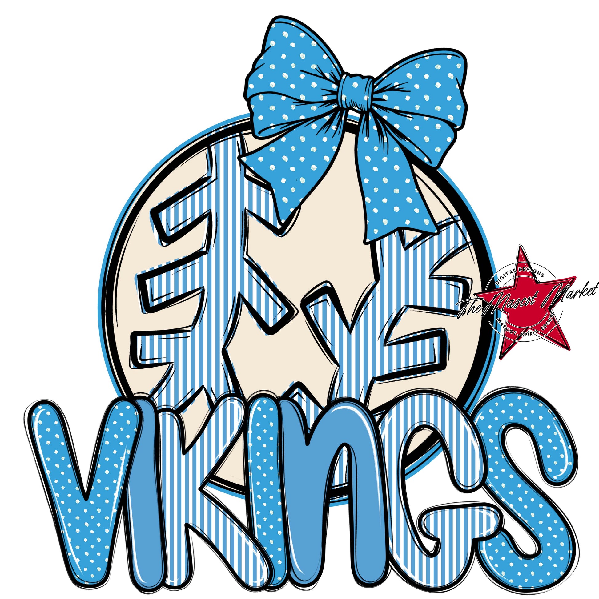 Vikings Baseball-Softball Spirit Design-Carolina Blue