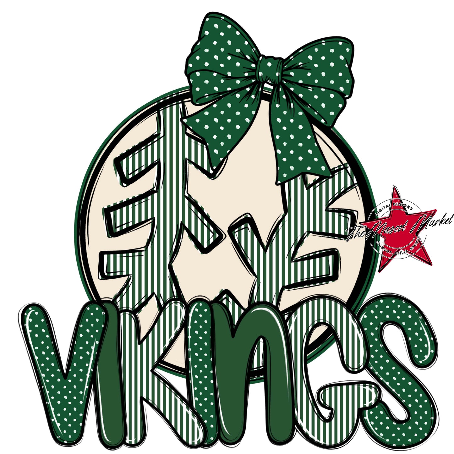 Vikings Baseball-Softball Spirit Design-Green