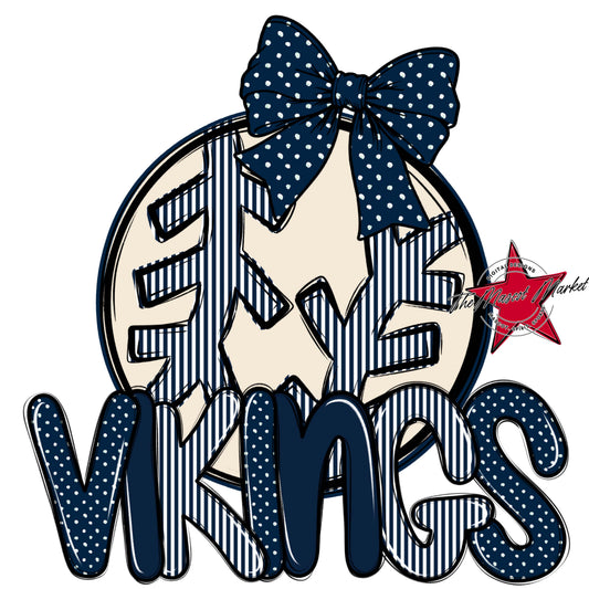 Vikings Baseball-Softball Spirit Design-Navy