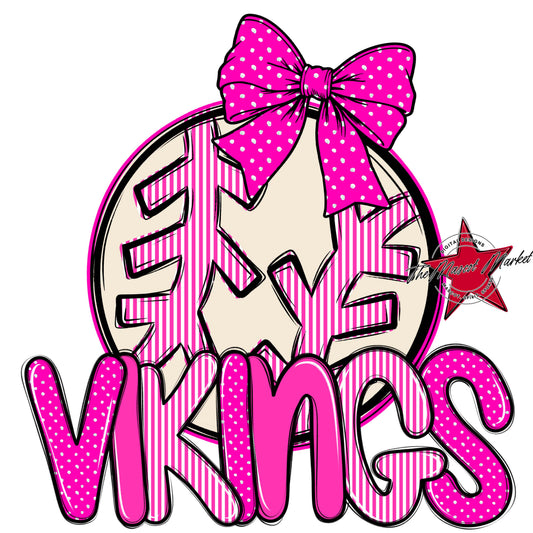 Vikings Baseball-Softball Spirit Design-Pink