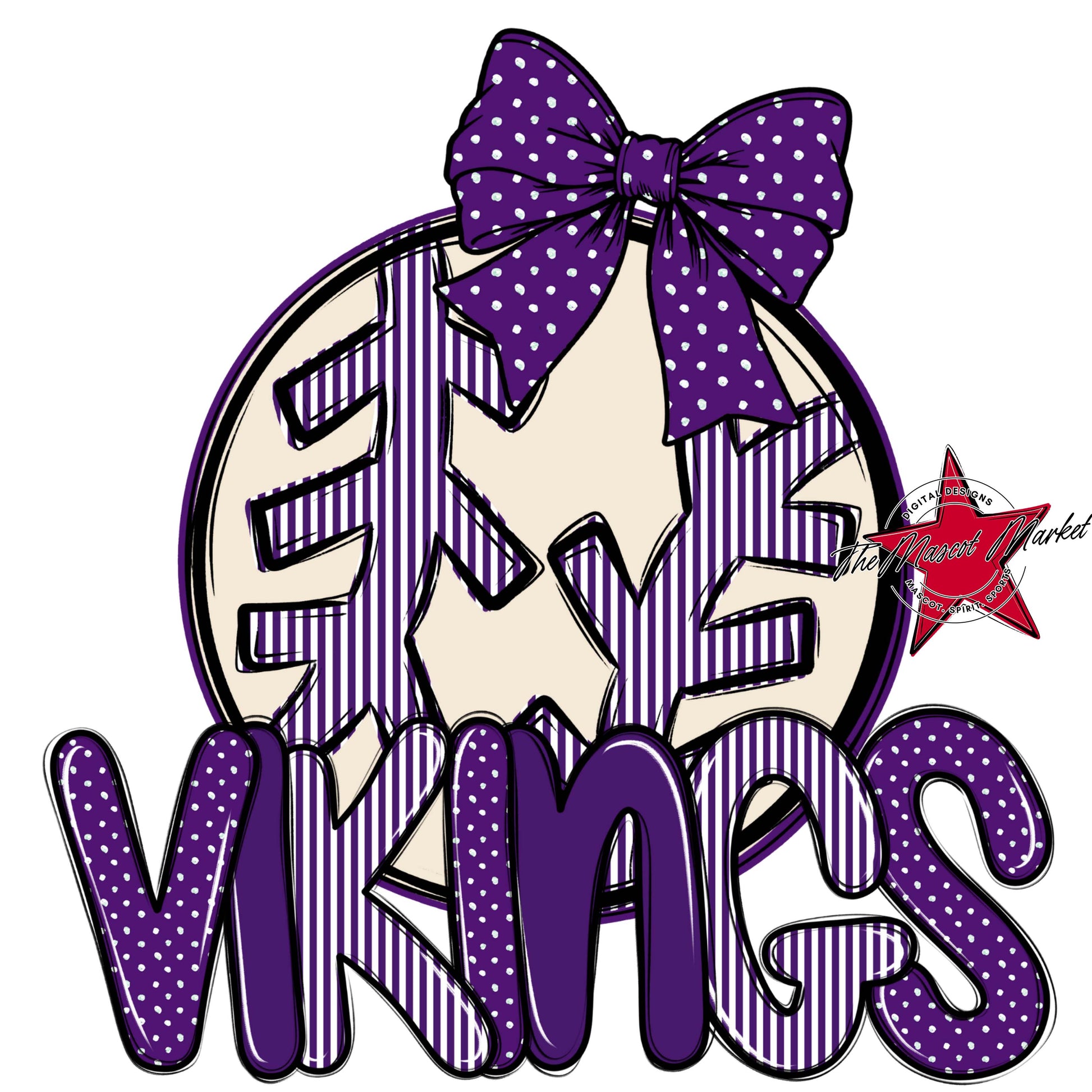 Vikings Baseball-Softball Spirit Design-Purple
