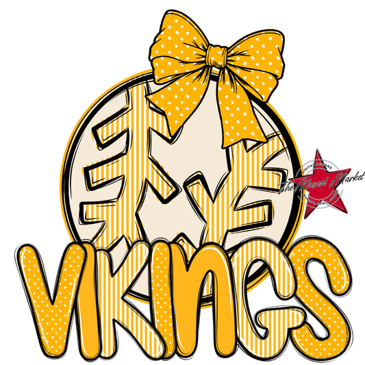 Vikings Baseball-Softball Spirit Design-Yellow