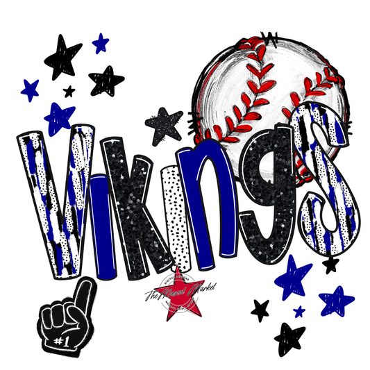 Vikings Baseball Scrape-Blue