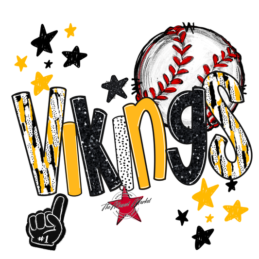 Vikings Baseball Scrape-Yellow