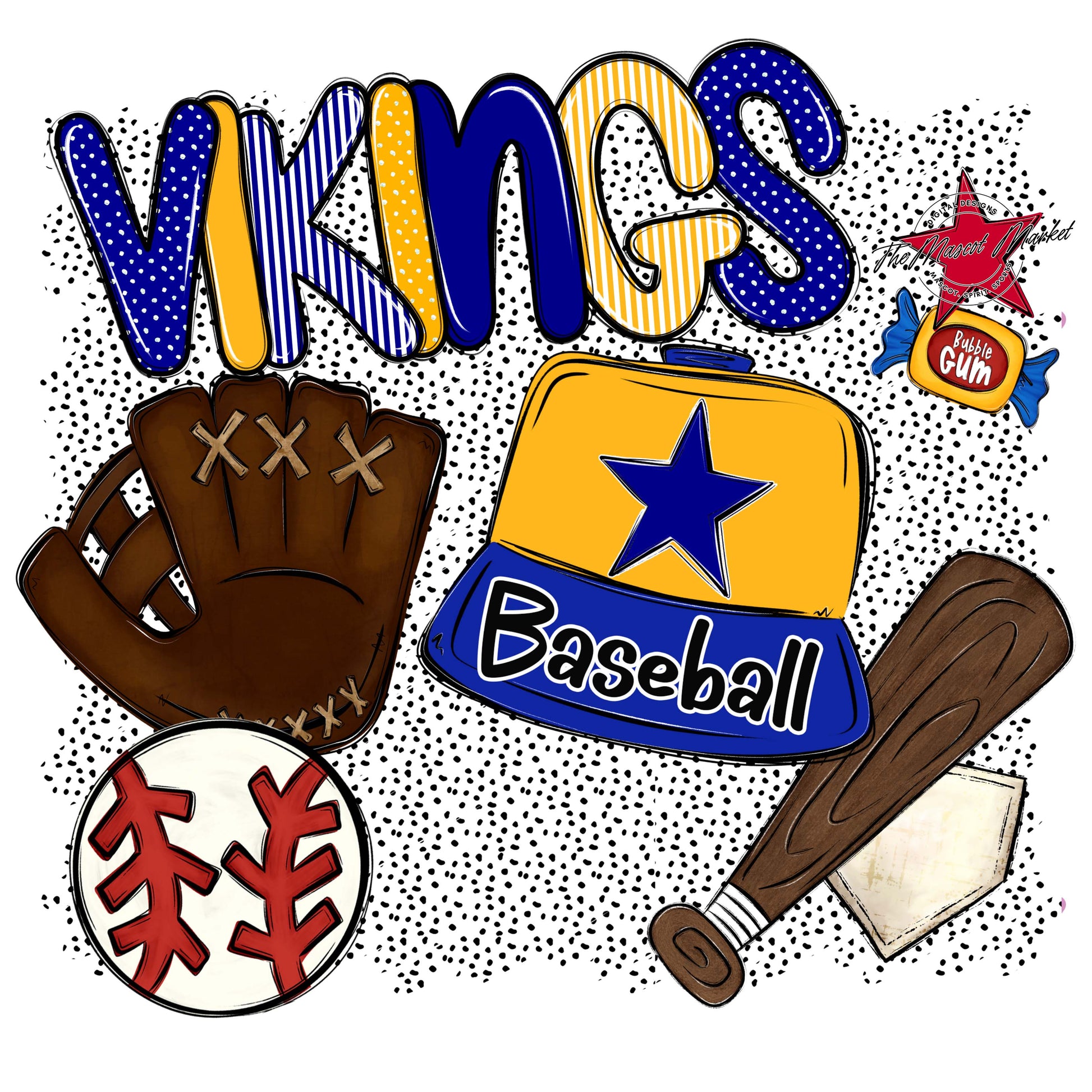Vikings Baseball Spirit-Blue & Yellow