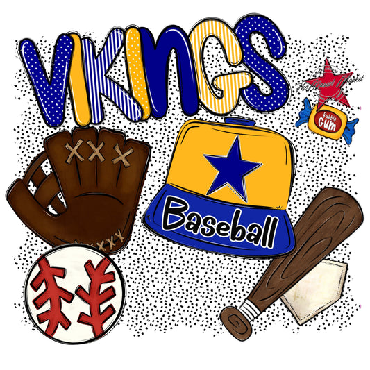 Vikings Baseball Spirit-Blue & Yellow