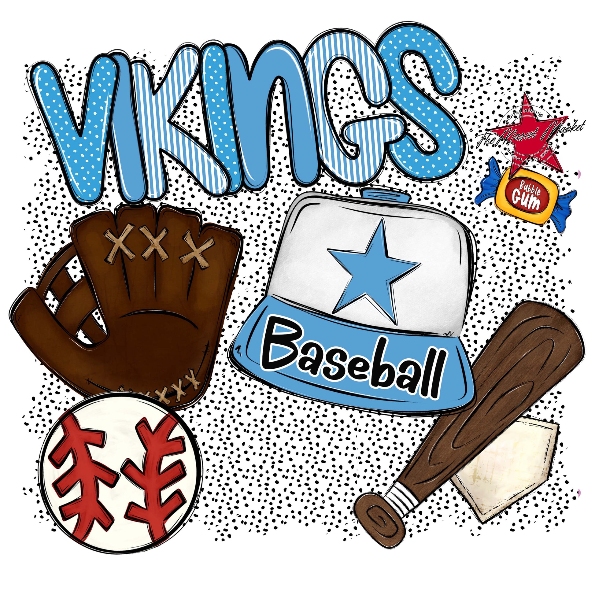 Vikings Baseball Spirit-Carolina Blue