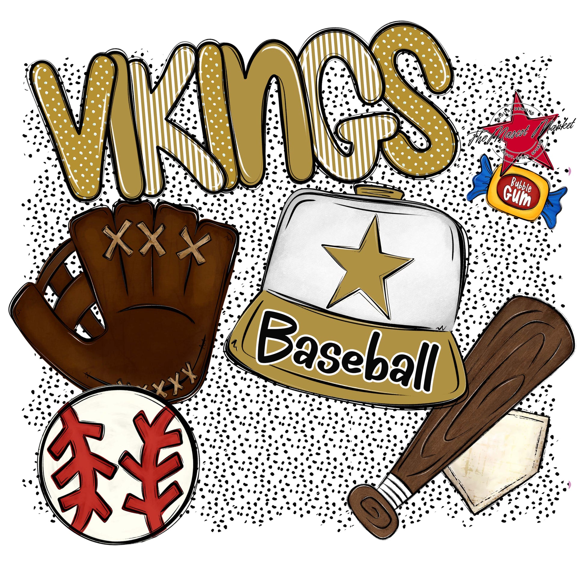Vikings Baseball Spirit-Gold