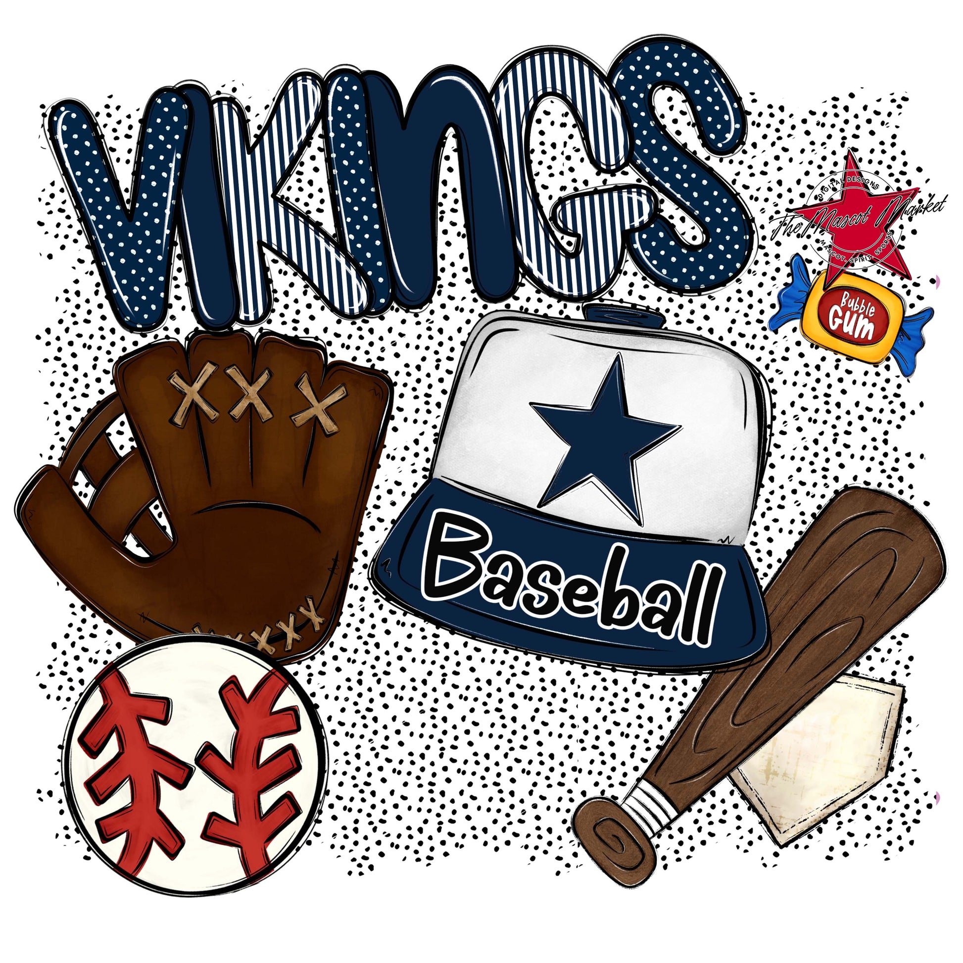 Vikings Baseball Spirit-Navy