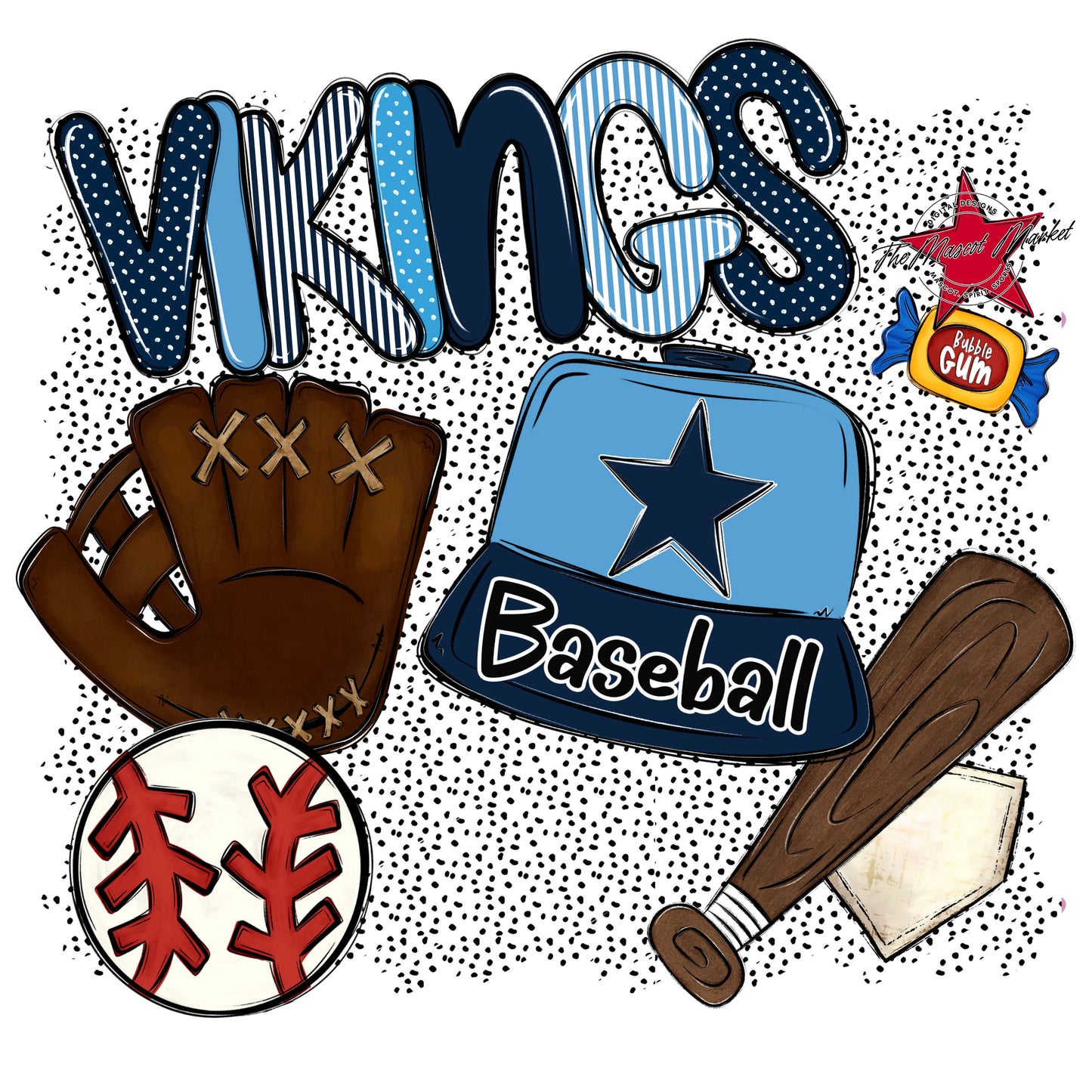 Vikings Baseball Spirit-Navy & Carolina Blue