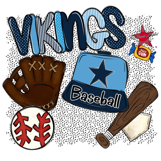 Vikings Baseball Spirit-Navy & Carolina Blue
